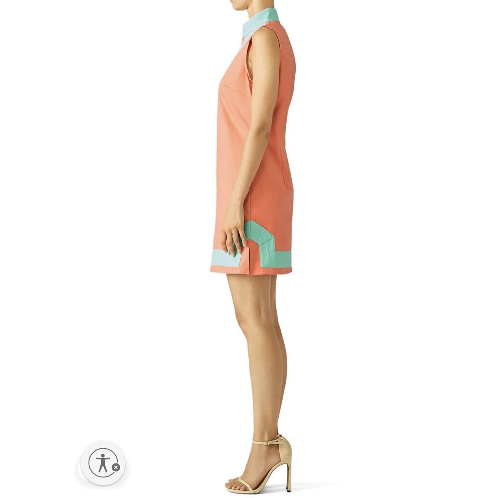 Sail To Sable Linen Sleeveless Dress Peach- Mint SZ S - Picture 2 of 7